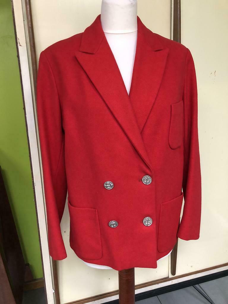 Vintager rode wollen blazer, Kleding | Dames, Maat 38/40 (M), Ophalen of Verzenden, Vintage, Jasje