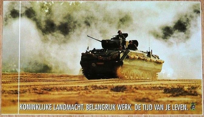 Sticker Infanterie YPR 765, Koninklijke Landmacht, 1990s.(1), Verzamelen, Ophalen of Verzenden, Zo goed als nieuw, Overige typen