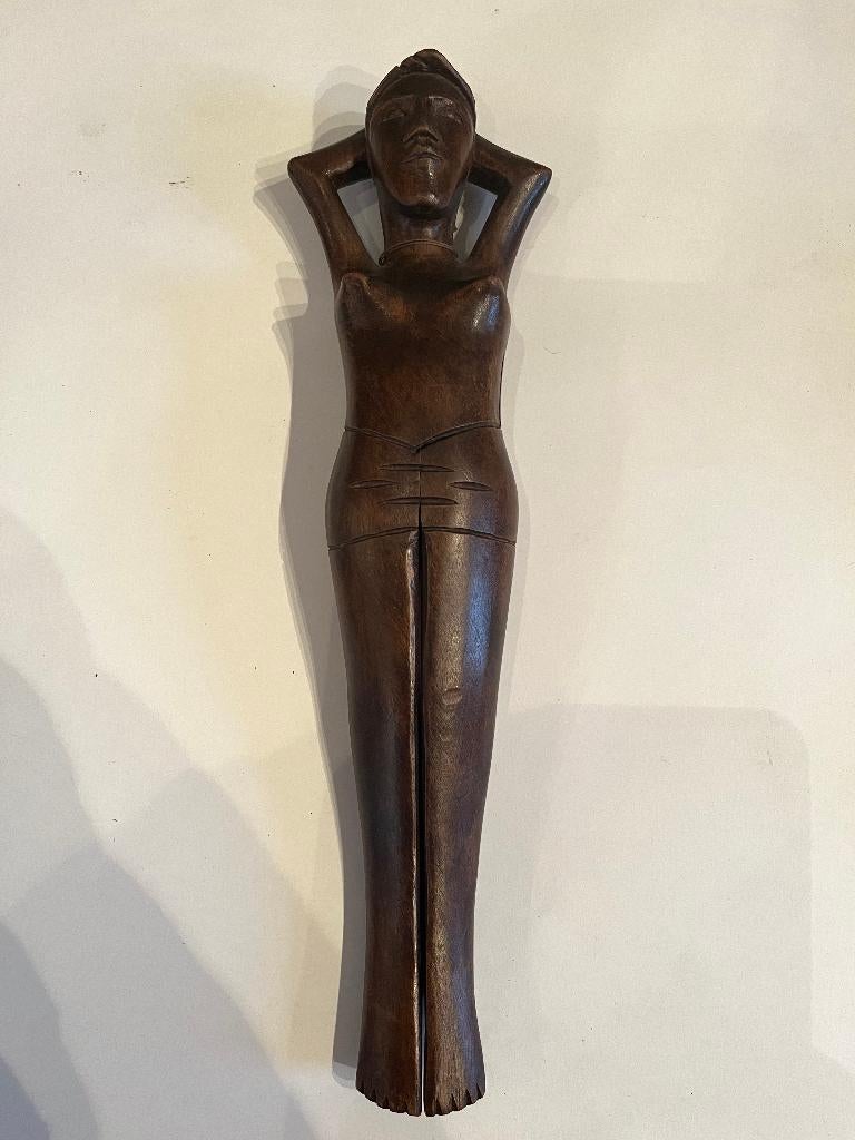 Handgemaakte, houten notenkraker, Antiek en Kunst, Ophalen