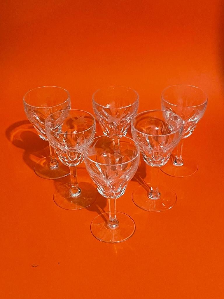 6x verres à pied Cristal VSL comme neuves, Antiquités & Art