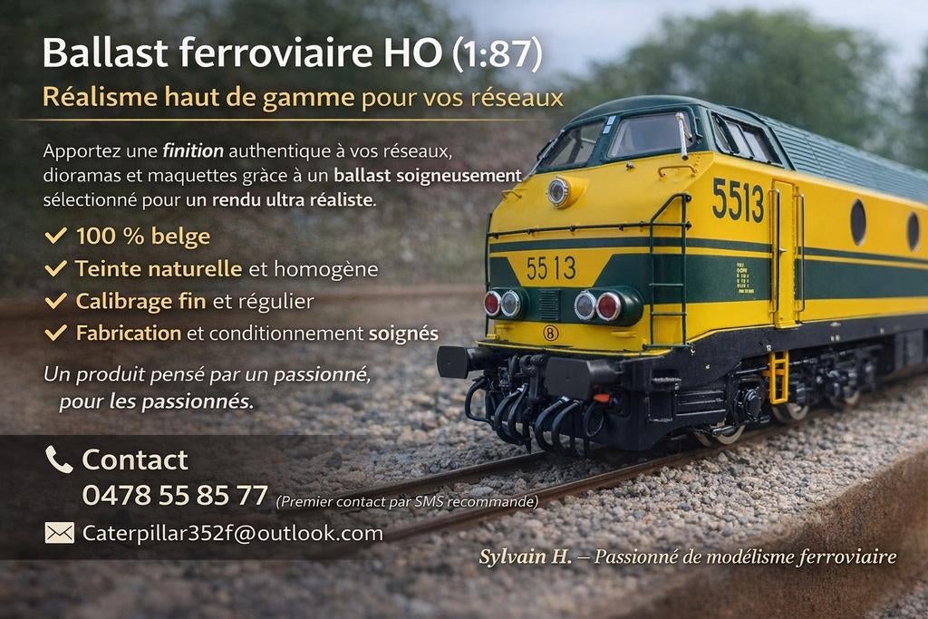 Ballast pour Voies Ferroviaire HO 1/87 type SNCB/NMBS, Enlèvement ou Envoi