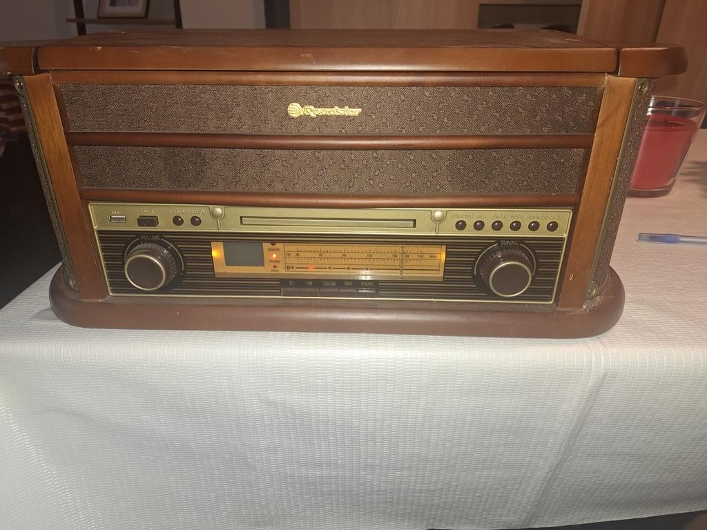 ROADSTAR  Platenspeler Bluetooth Wooden Retro Syle USB