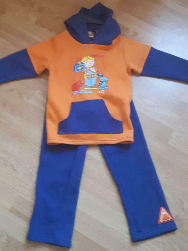 joggingpak Bob de Bouwer 116-122 blauw/oranje+tekening-NIEUW, Kinderen en Baby's, Kinderkleding | Maat 122, Nieuw, Jongen, Broek