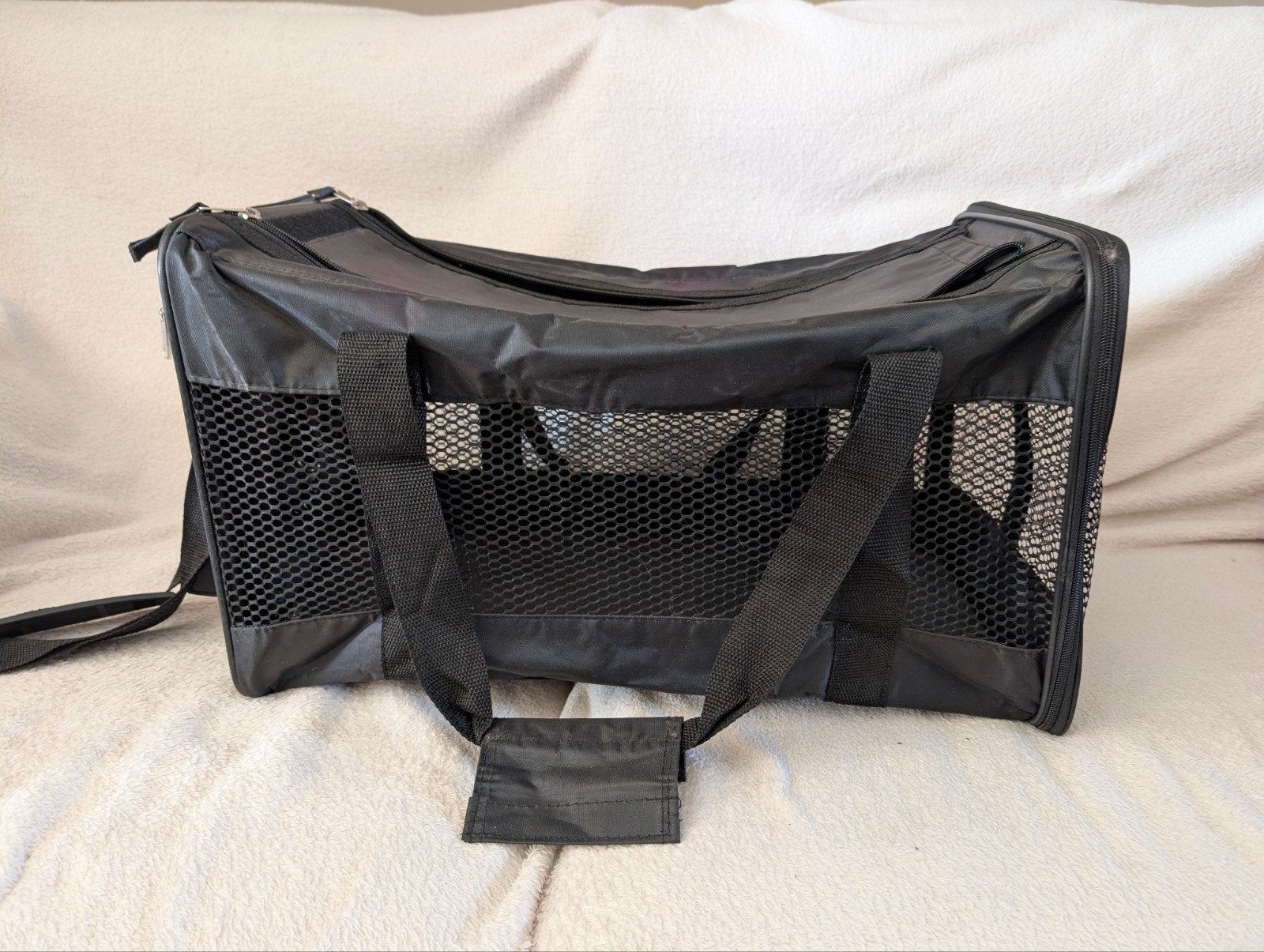 Draagtas voor kat of klein hondje zwart, Ophalen, 40 tot 60 cm, 30 cm of meer, Zwart