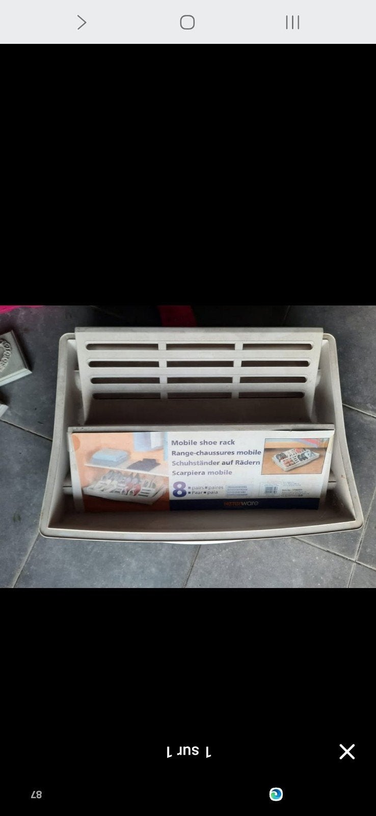 2 range chaussures, Enlèvement