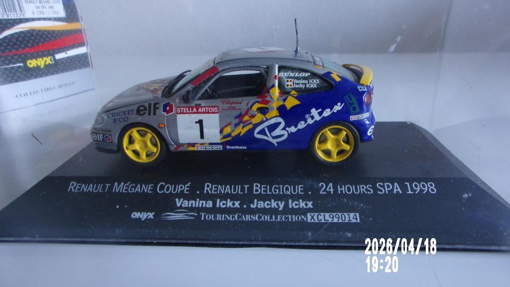 Mégane Cpe 24H SPA 98.J & V ICKX.1/43 VITESSE/ONYX PORTUGAL, Enlèvement ou Envoi, Comme neuf, Voiture, Autres marques