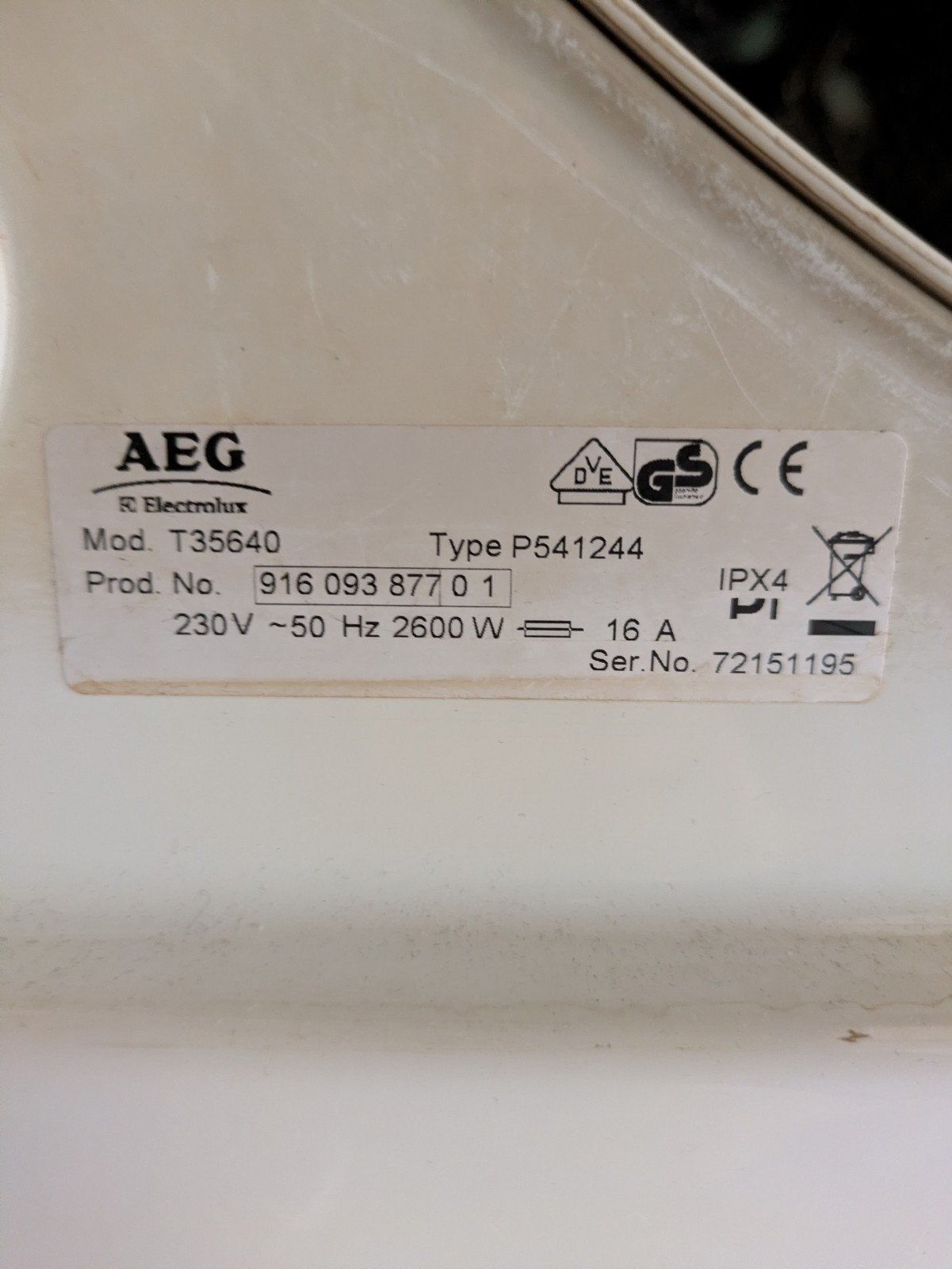 AEG Lavatherm T35640 Droogkast – 7 kg, Elektronische apparatuur, Droogkasten, Ophalen