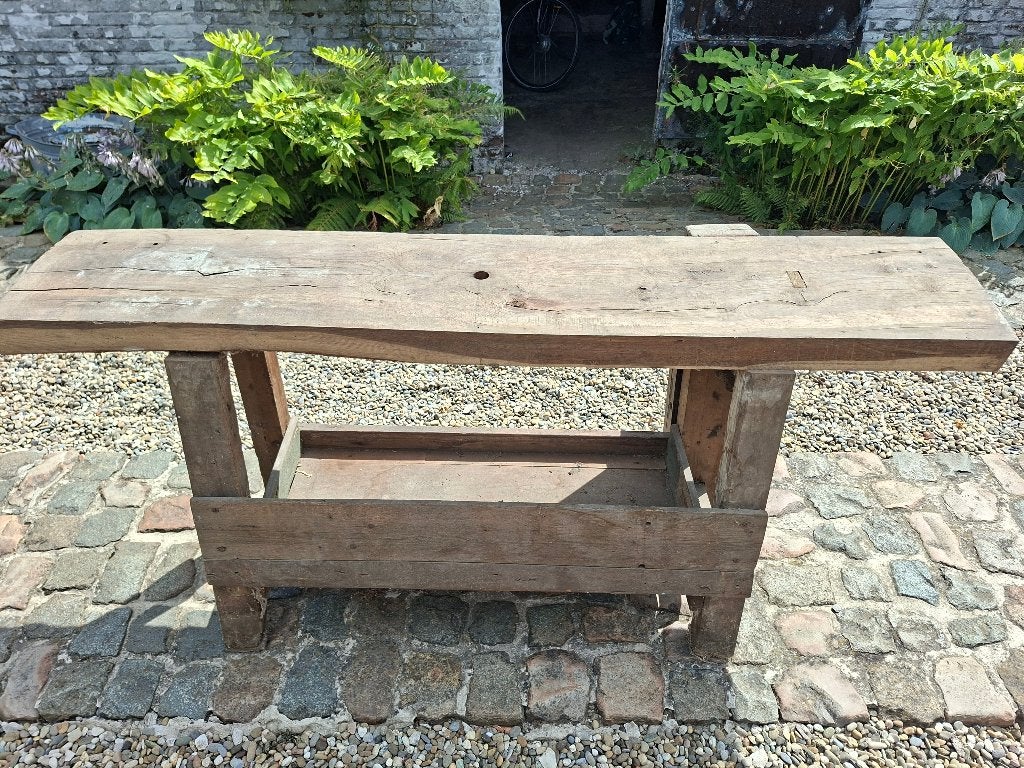 oude houten werkbank, Doe-het-zelf en Bouw, Werkbanken, Ophalen, Gebruikt, 170 cm of meer, Bankschroef