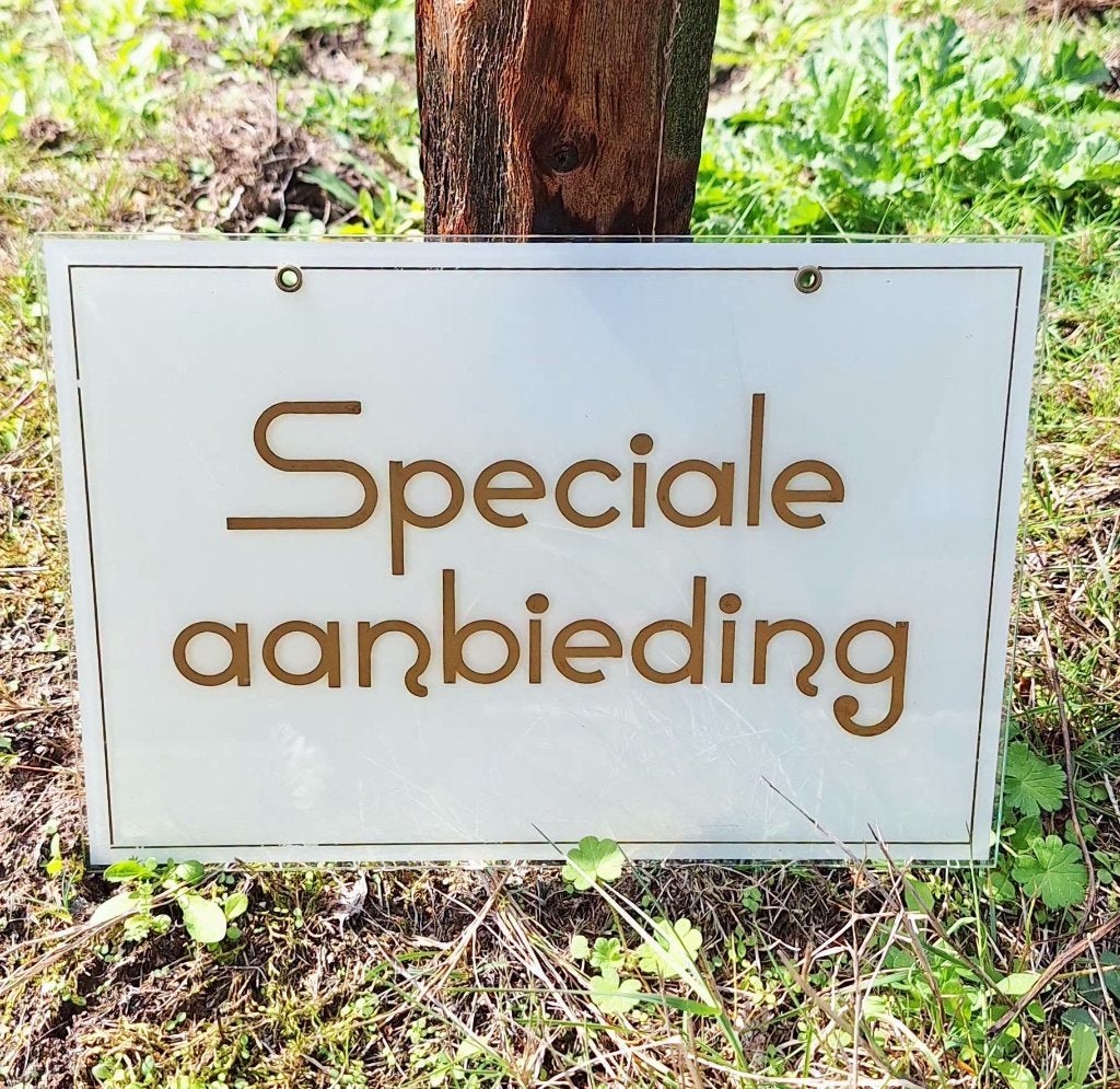 Vintage toonbank glasplaatje glasreclame Speciale Aanbieding, Ophalen of Verzenden, Gebruikt, Reclamebord
