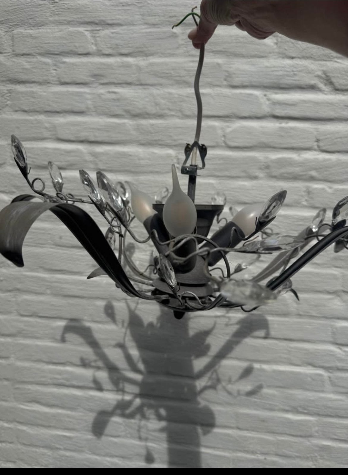 Plafondlamp, Huis en Inrichting, Lampen | Kroonluchters, Ophalen, Gebruikt, Glas