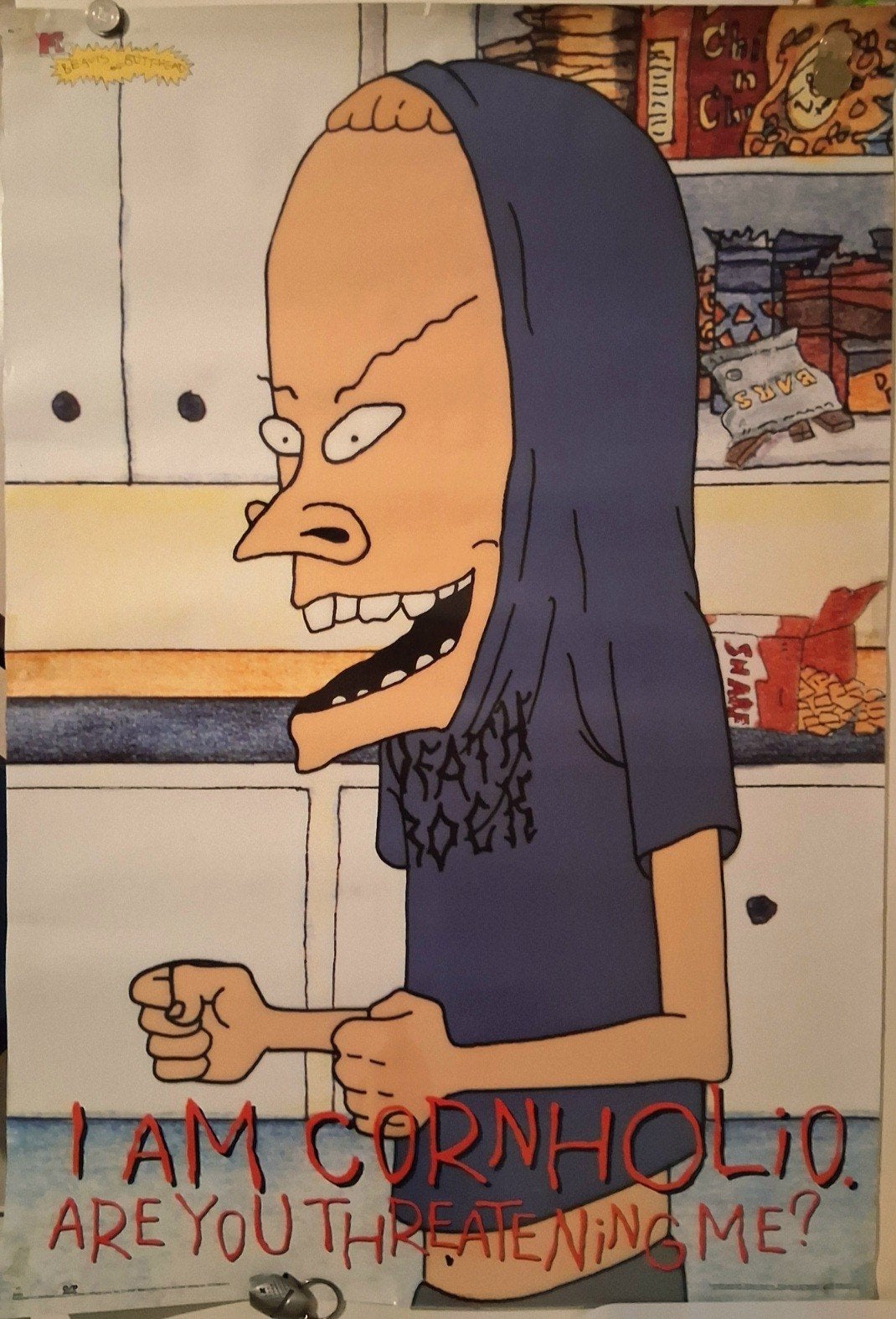 Rare Original Licensed 1995 MTV Beavis and Butt-Head Poster, Verzamelen, Deurposter of groter, Ophalen of Verzenden, Film en Tv
