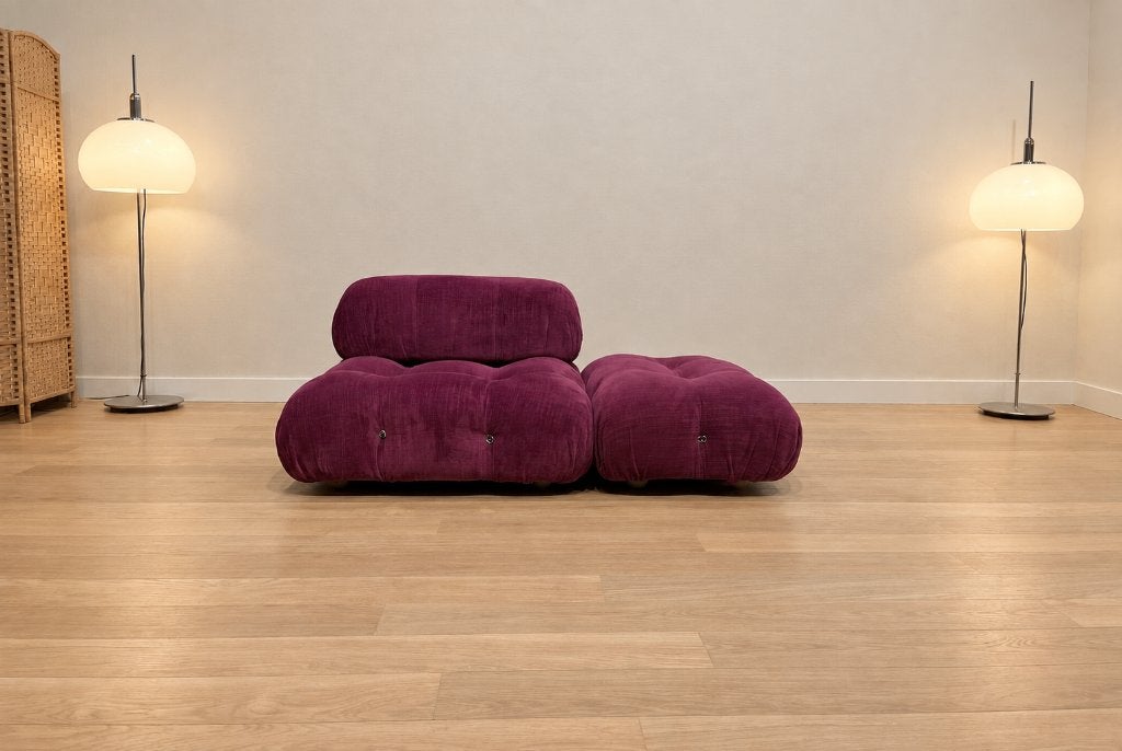 ÉTAT NEUF B&B Italia Camaleonda Violet | PN €10.000, Maison & Meubles, 75 à 100 cm, Enlèvement ou Envoi, Design Bank Bankstel Zetel 2-Zits B&B Italia