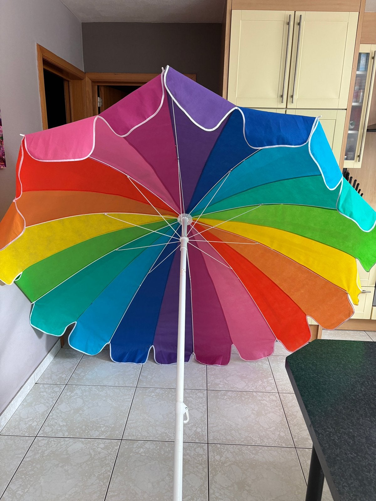 Strand parasol, Tuin en Terras, Ophalen, Zo goed als nieuw