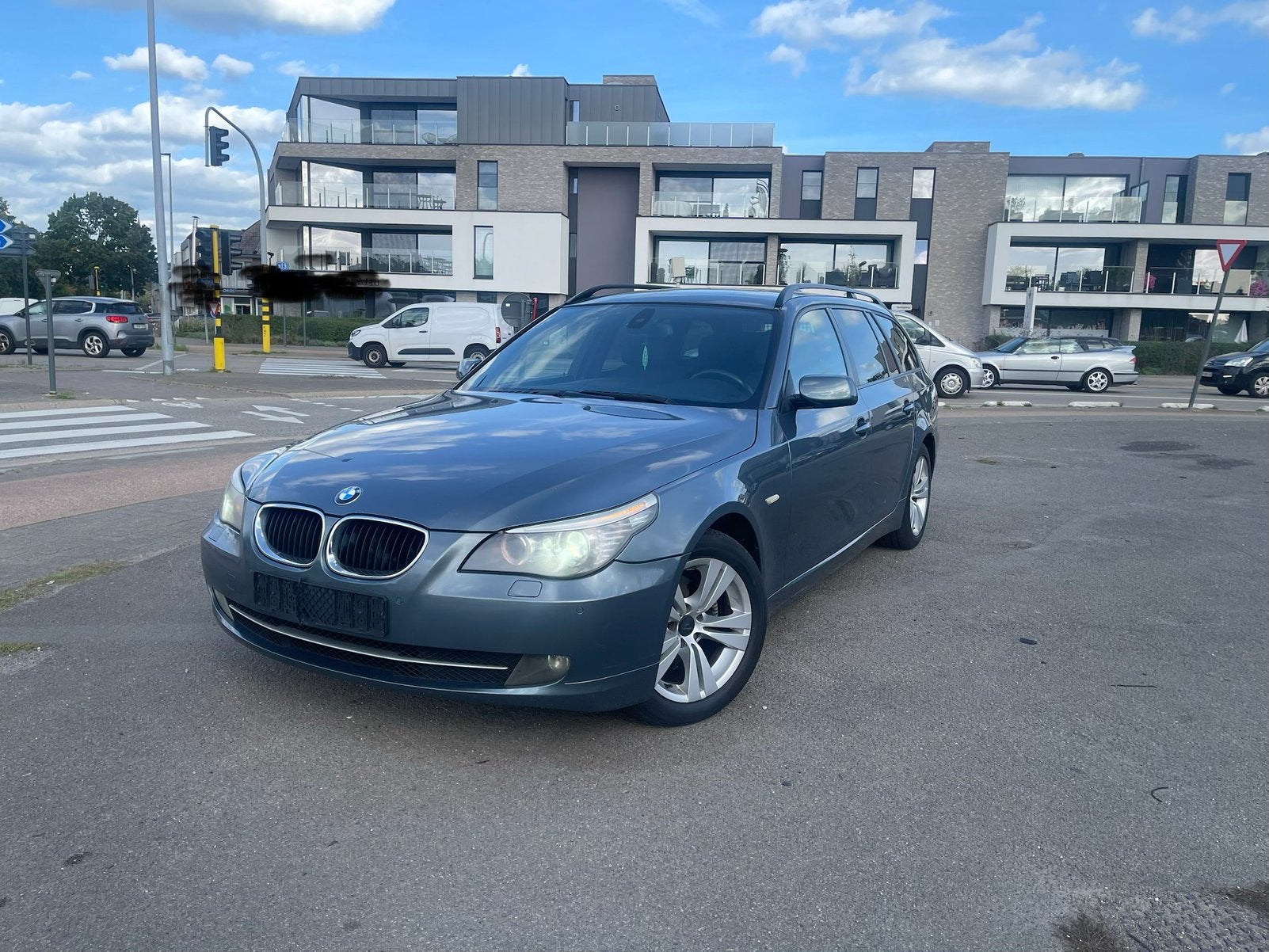 BMW 520i Touring E61 facelift, Auto's, Automaat, Zwart, 4 cilinders, Blauw