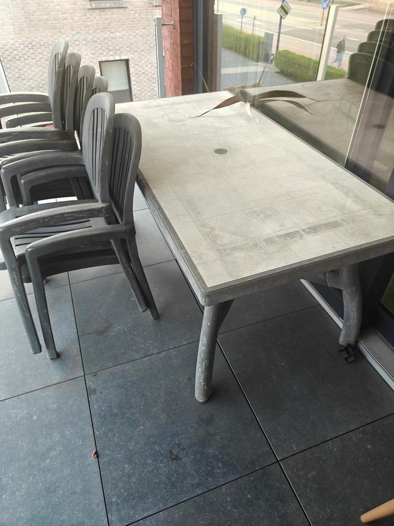 Gratis tuintafel en 6 tuinstoelen, Tuin en Terras, Ophalen
