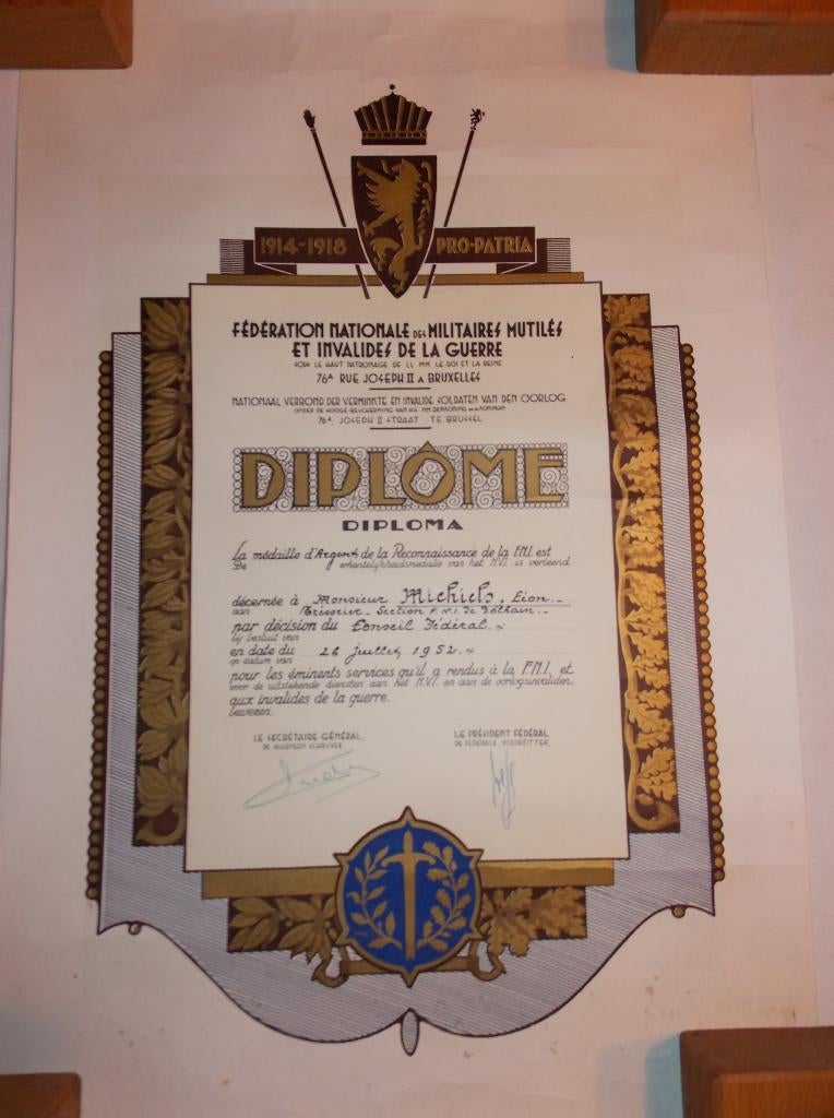 Lot de 9  diplôme pour médailles, Enlèvement ou Envoi, Armée de terre, Autres types