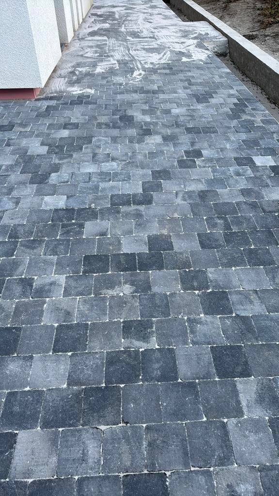 Klinker cilinder getrommeld 15 x 15 x 4 grijs-zwart 3 pal, Tuin en Terras, Ophalen, Zo goed als nieuw