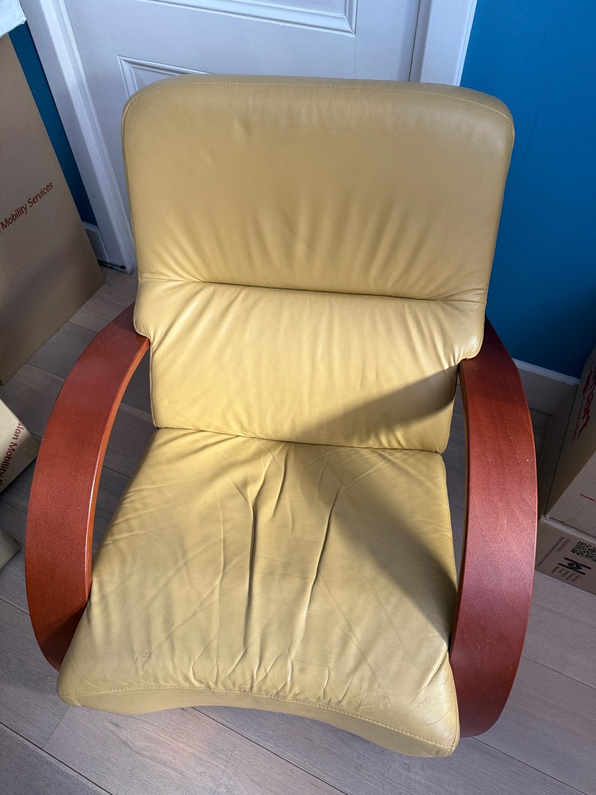 Fauteuil en cuir., Enlèvement, Utilisé, Cuir