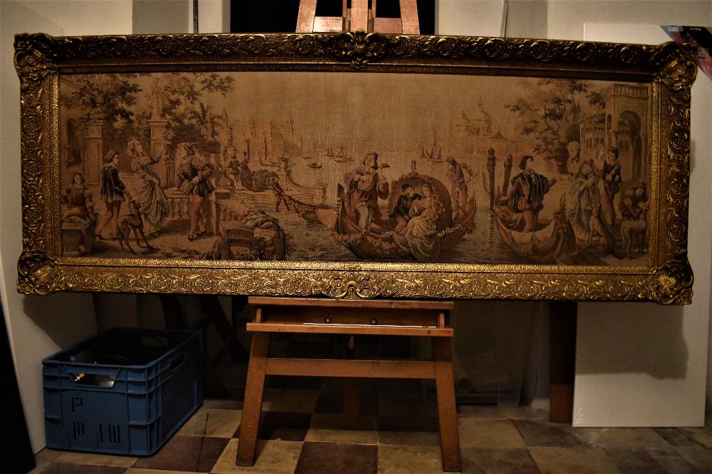 Canvas broderie moderne Venise, très grand et beau tableau, Enlèvement
