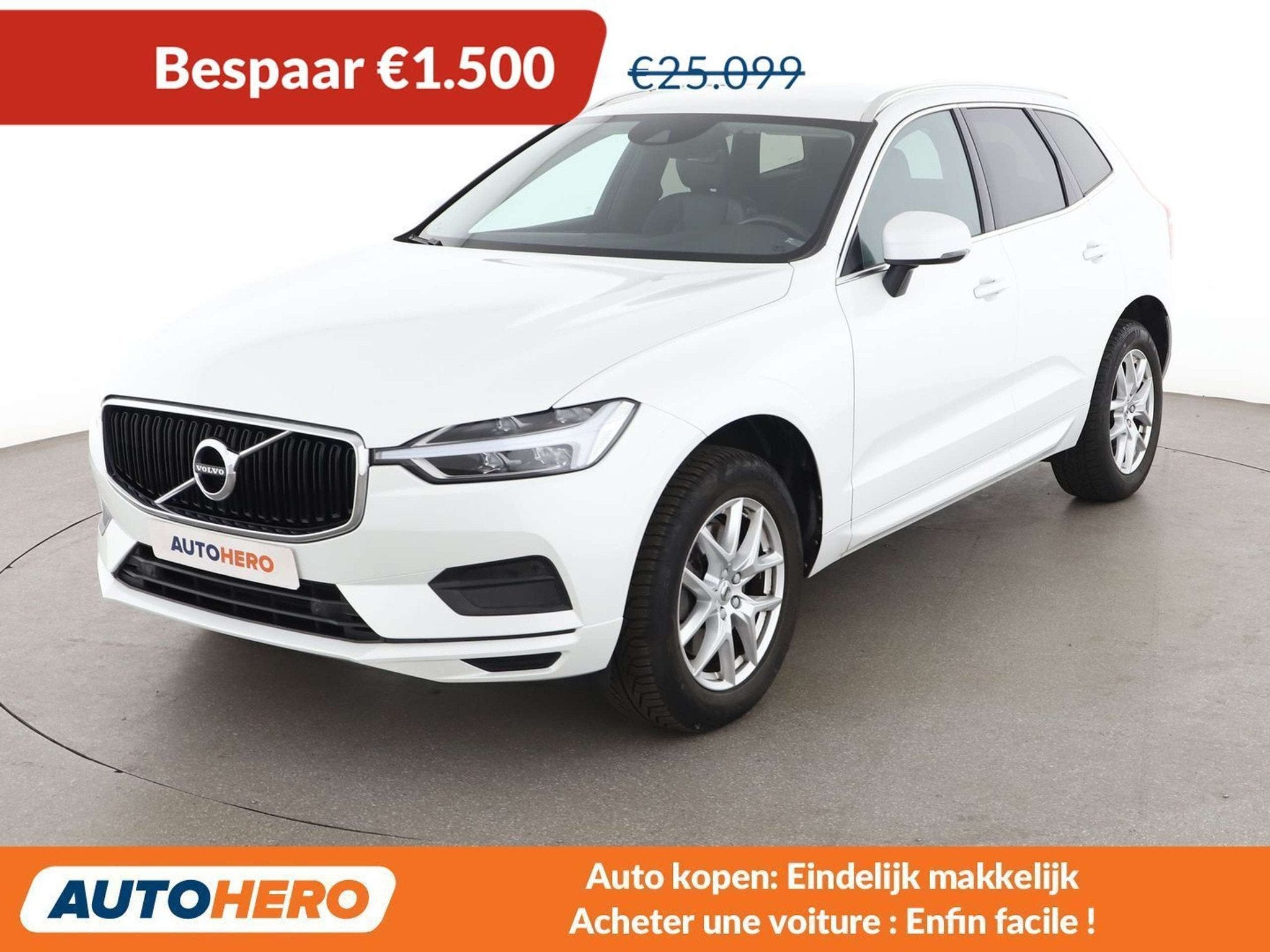Volvo XC60 2.0 T4 Momentum Pro 2WD (bj 2019, automaat), Auto's, Gebruikt, 1969 cc, Wit, Leder