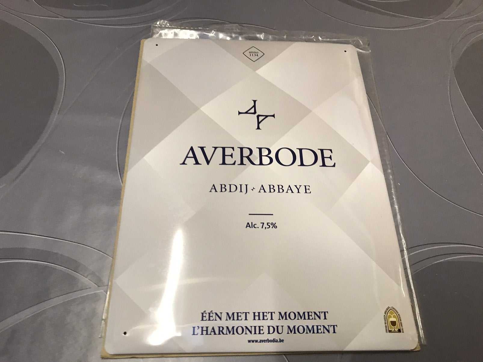 Averbode abdijbier reclamebord metaal, Ophalen of Verzenden, Zo goed als nieuw, Reclamebord