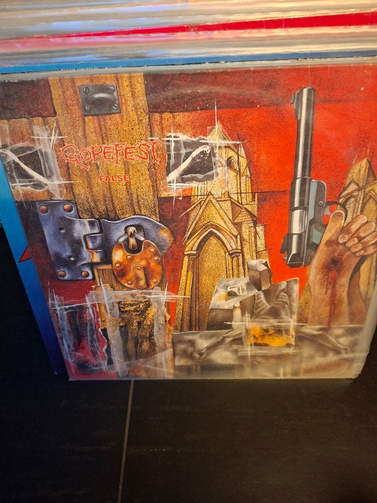 lp - gorefest - false - yellow vinyl - bak 4, Cd's en Dvd's, LP, Gebruikt, Ophalen of Verzenden, 12 inch