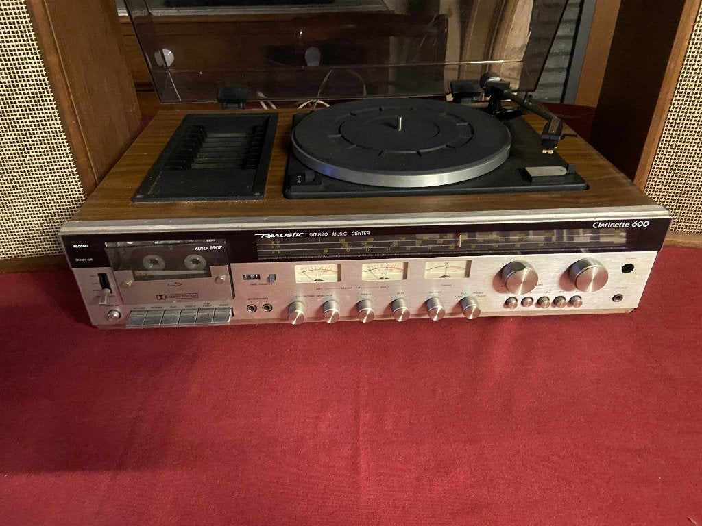 realistic clarinette 600 vintage stereo music center, Audio, Tv en Foto, Stereoketens, Ophalen, Gebruikt, Tuner of Radio