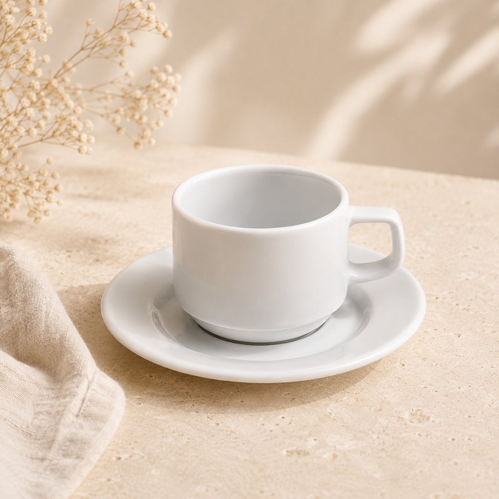 Koffietassen met ondertas te huur (per set van 15), Enlèvement, Comme neuf