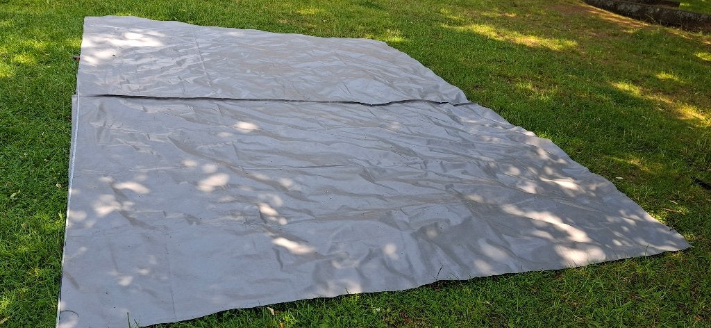 Grondzeil grijs pvc 300x200, Ophalen, Gebruikt