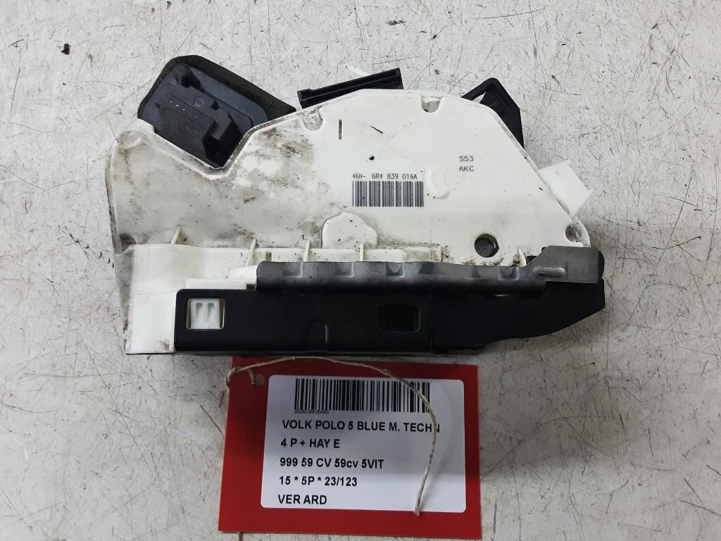 SERRURE DE PORTE ARRIÈRE DROITE Polo V (6R) (6R4839016A), Volkswagen, Mevr. I. Hauben, Utilisé, Arrière