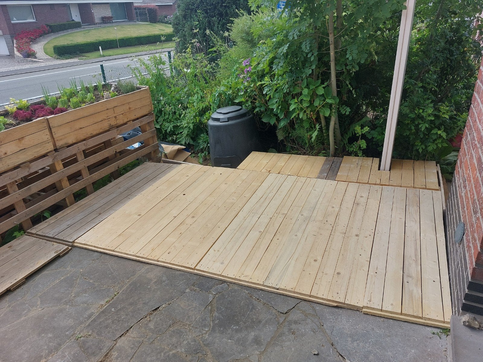 palettes de terrasse, Enlèvement