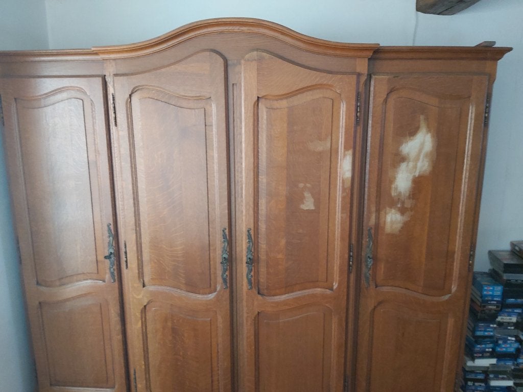 garde-robes, en Chêne, 4 portes, 200 cm ou plus, Utilisé, Chêne, 50 à 75 cm