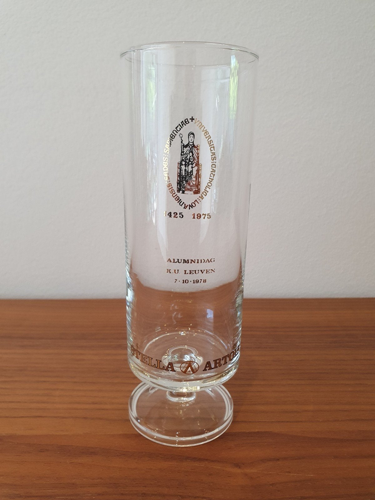 Stella Artois glas Alumnidag KU Leuven 1978, Verzamelen, Ophalen of Verzenden