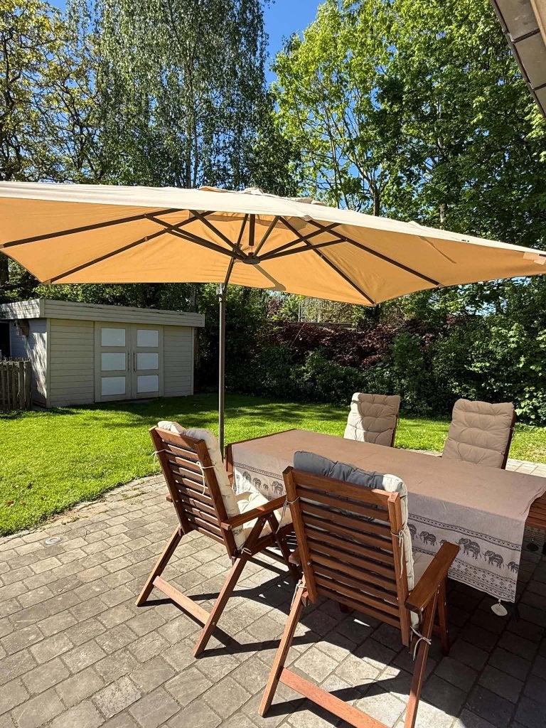 Ikea SEGLARÖ Parasol beige, Tuin en Terras, Ophalen, Zo goed als nieuw