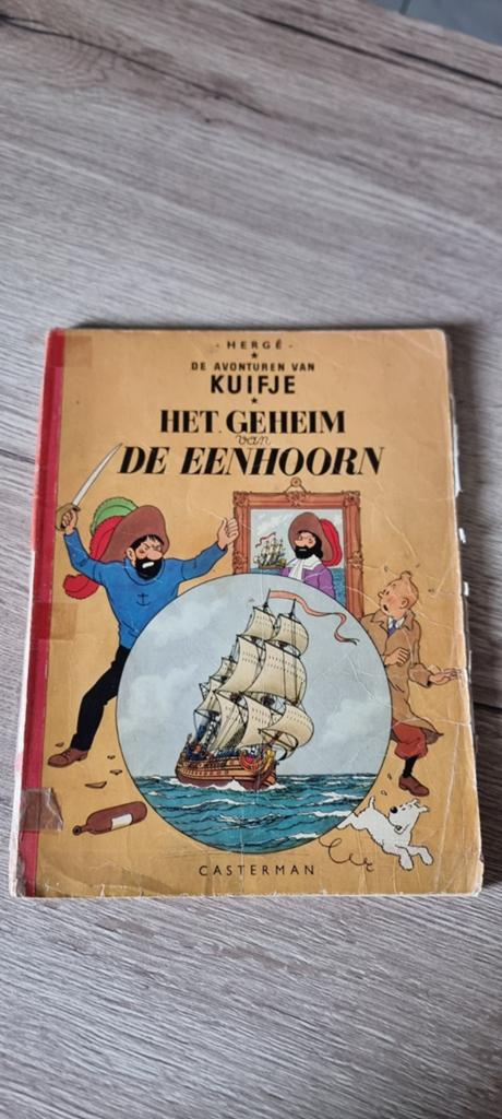 Vintage strip Kuifje - Het geheim van de eenhoorn, Boeken, Stripverhalen, Gelezen, Eén stripboek, Ophalen of Verzenden