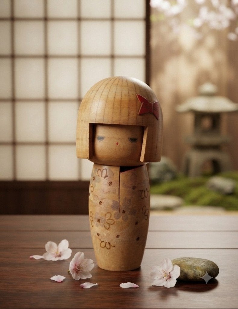 Vintage Kokeshi van Miyashita Hajime, Hout, 20 cm, Verzenden, Japan