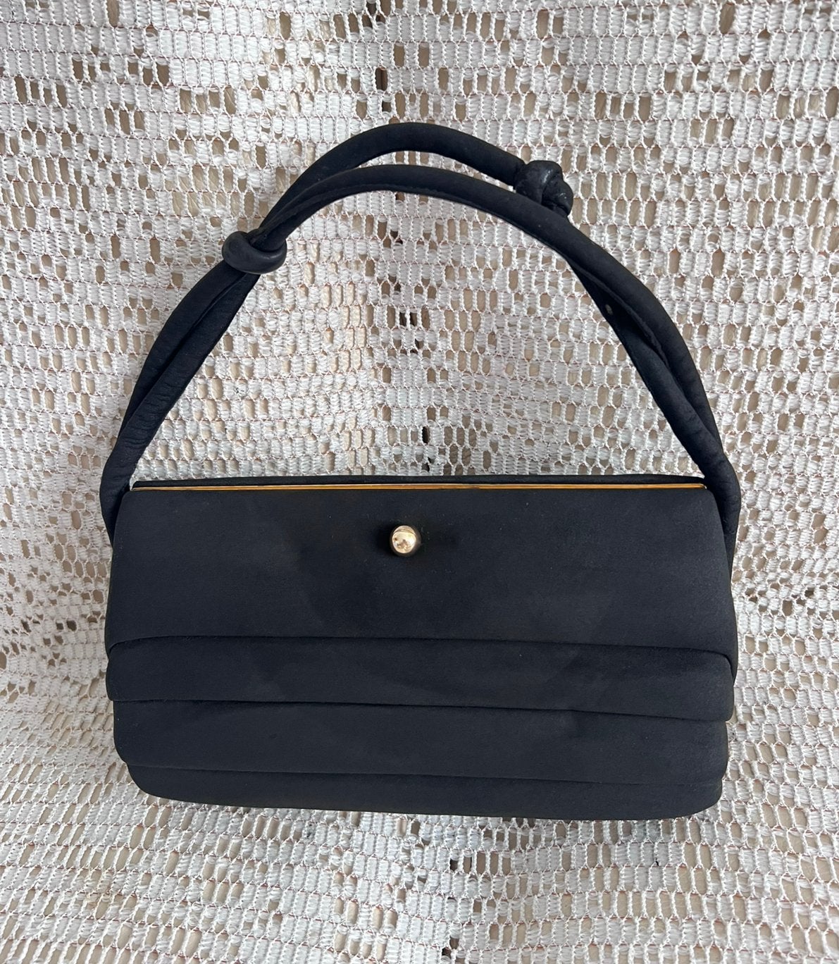 DELVAUX vintage zwarte suède tas, Ophalen of Verzenden, Zo goed als nieuw, Zwart