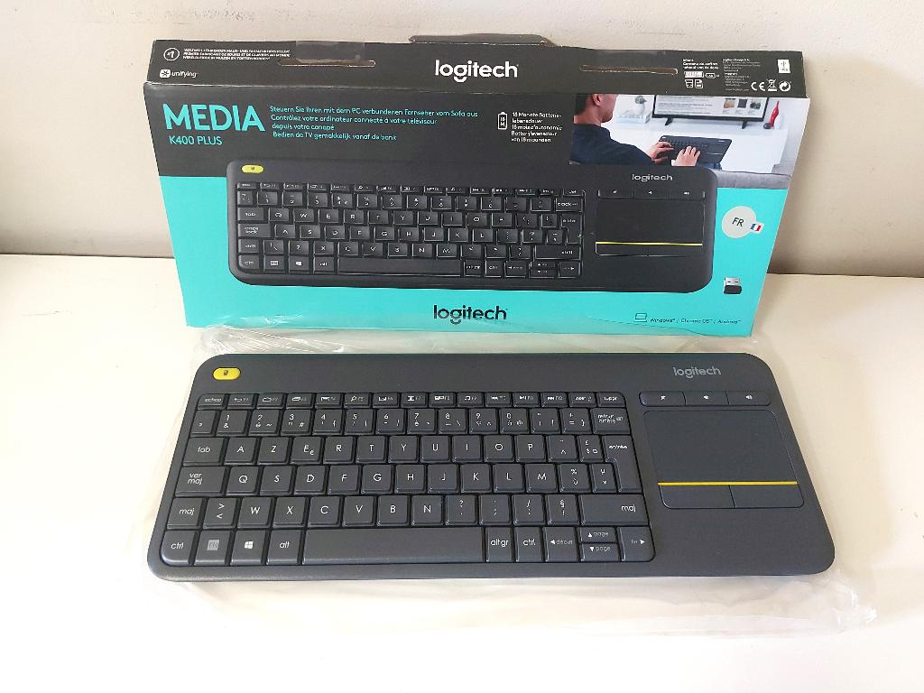 Clavier Logitech Media K400 Plus, Ergonomique, Logitech G, Enlèvement ou Envoi, Azerty