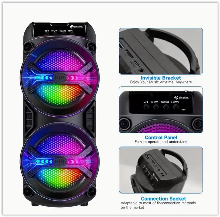 Haut-parleur Bluetooth Portable Extérieur avec Lumières Mul, Enlèvement ou Envoi, Neuf, Moins de 60 watts, Autres marques