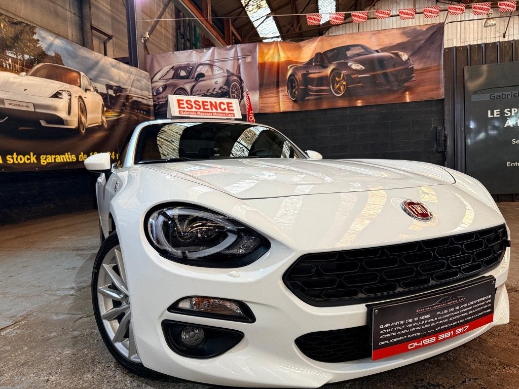 Fiat 124 Spider 1.4i Lusso Cuir Xénon LED, Auto's, Dealer onderhouden, Euro 6, Cabriolet, Wit