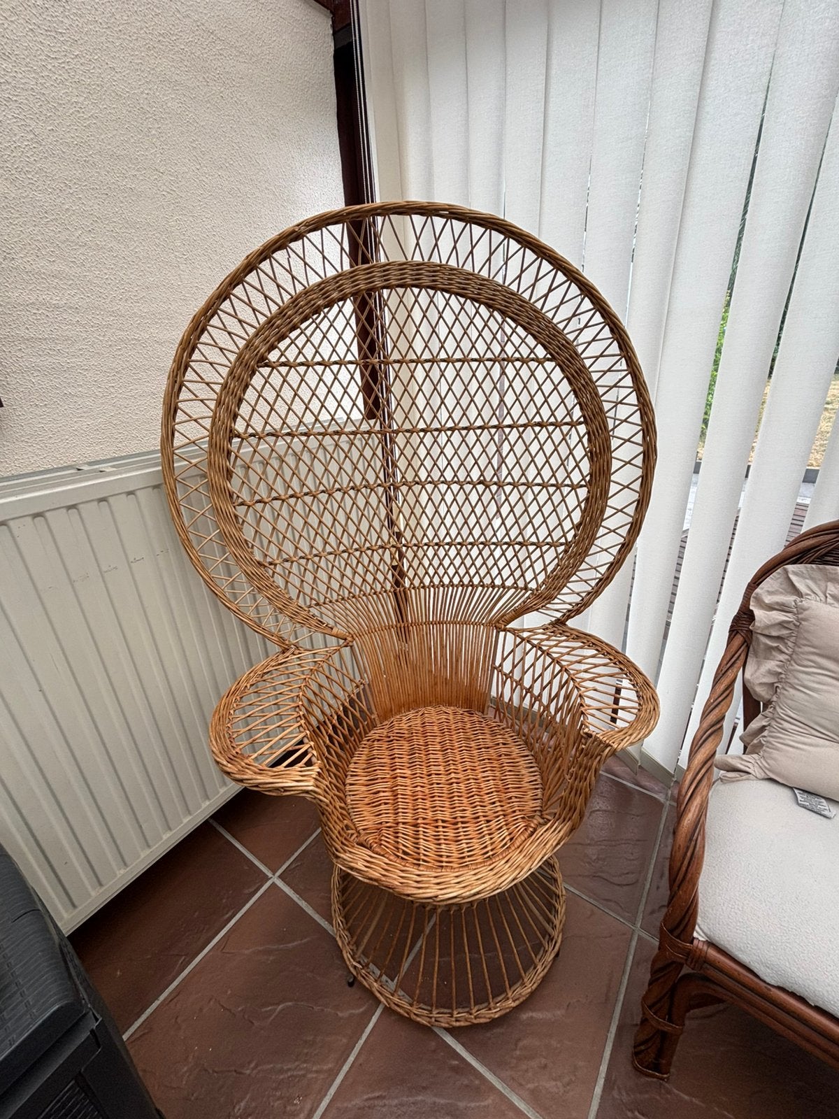 Chaise bohème en rotin, Enlèvement, Comme neuf, Rotin