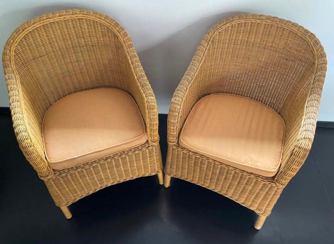Twee rieten/ rotan zeteltjes, Ophalen, Twee, Overige kleuren, Riet of Rotan