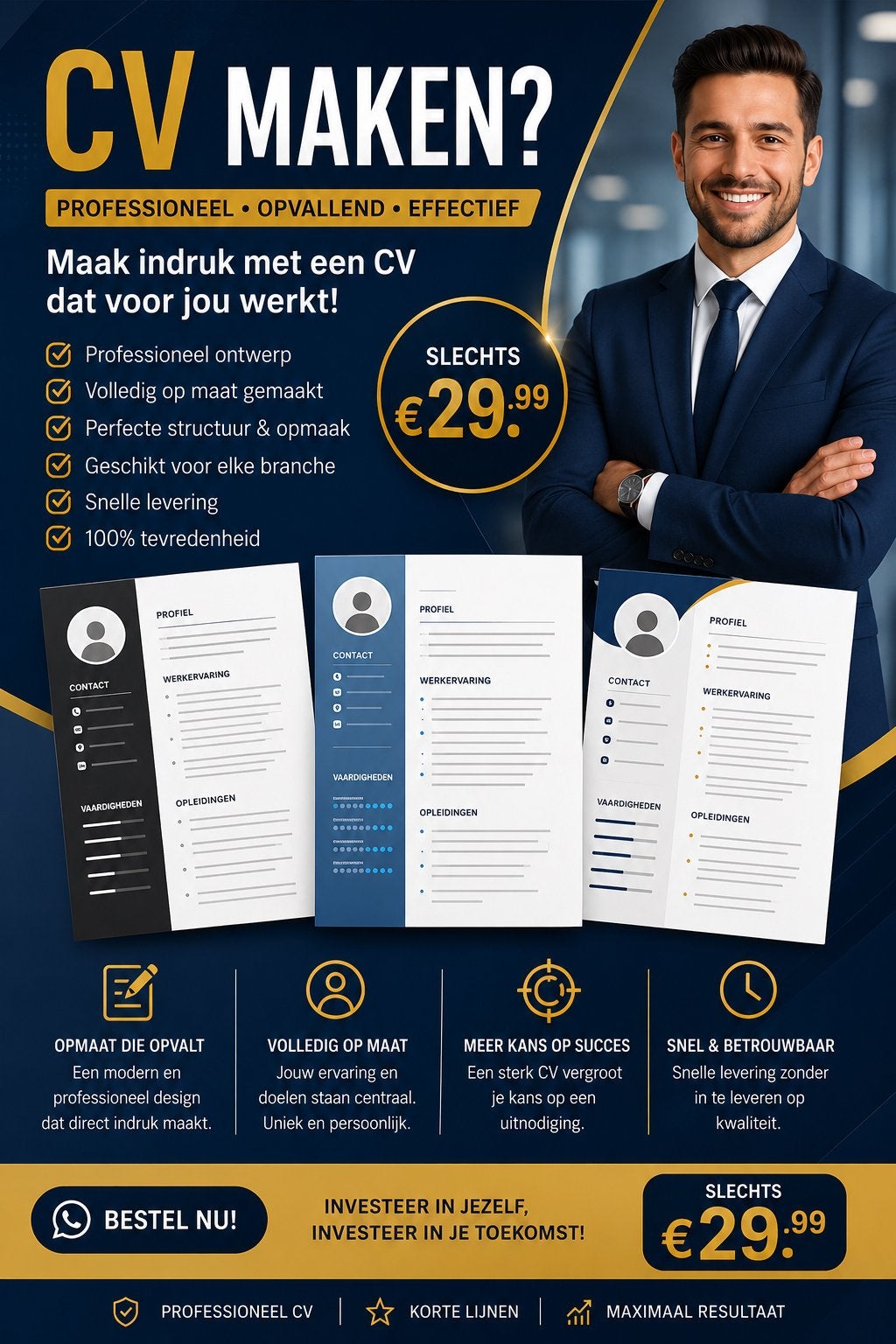 JOUW CV, JOUW TOEKOMST – PROFESSIONEEL VOOR €29,99!, Divers, Enlèvement ou Envoi, Comme neuf