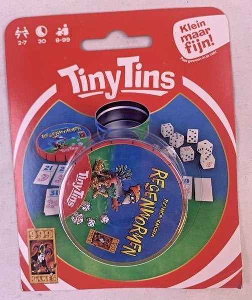 Tiny Tins Regenwormen Dobbelspel Reisspel nieuw spel, Hobby en Vrije tijd, Een of twee spelers, Verzenden, Zo goed als nieuw, Reisspel