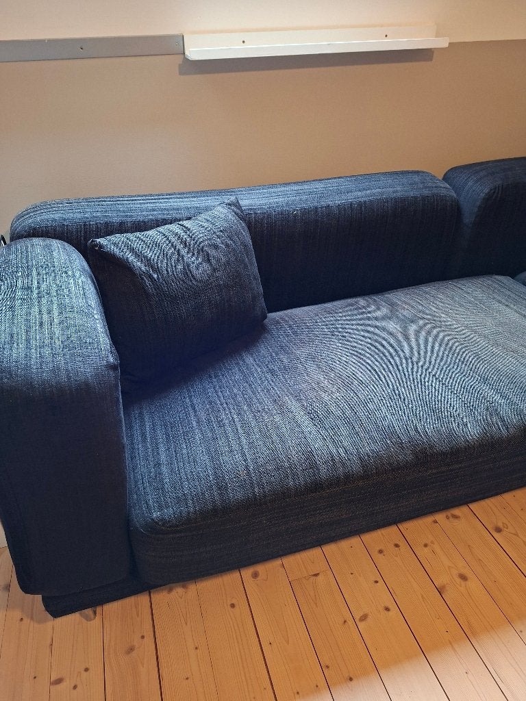 Zwarte hoekzetel met metalen frame., Ophalen, Gebruikt, Hoekbank, 75 tot 100 cm