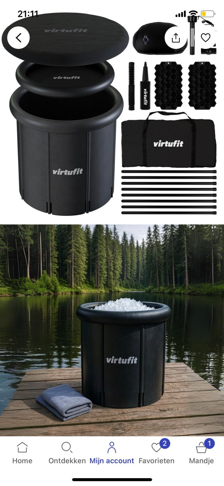 Vitufit Ijsbad, Ophalen, Nieuw, Badproduct