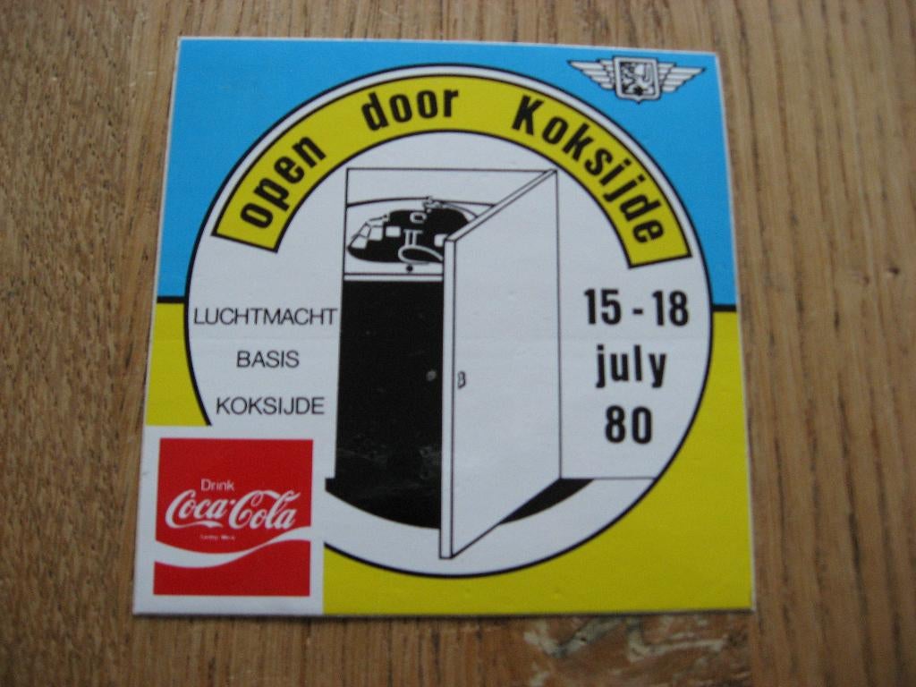 Luchtmacht Basis Koksijde '80 Vintage Sticker, Ophalen of Verzenden, Nieuw, Overige typen