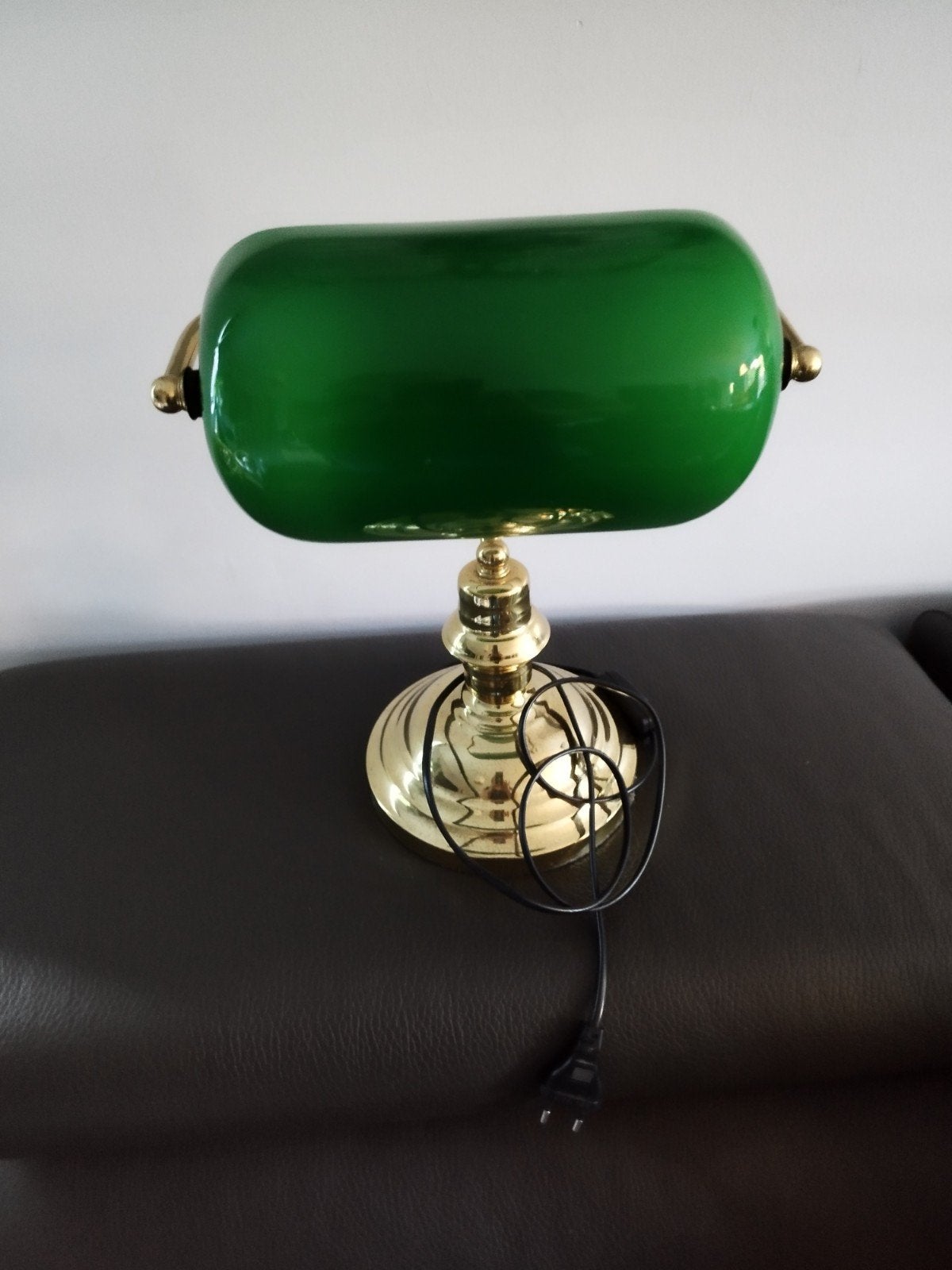 Lampe de banquier classique, Vert, Verre, Enlèvement, Lampe de banquier