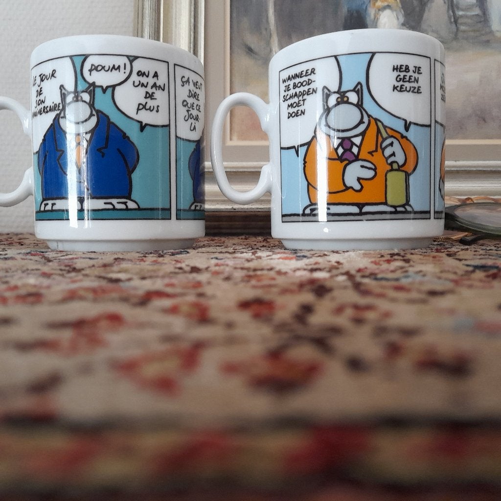 Philippe Geluck Le Chat 2 tasses/ gobelets, Enlèvement ou Envoi, Ustensile