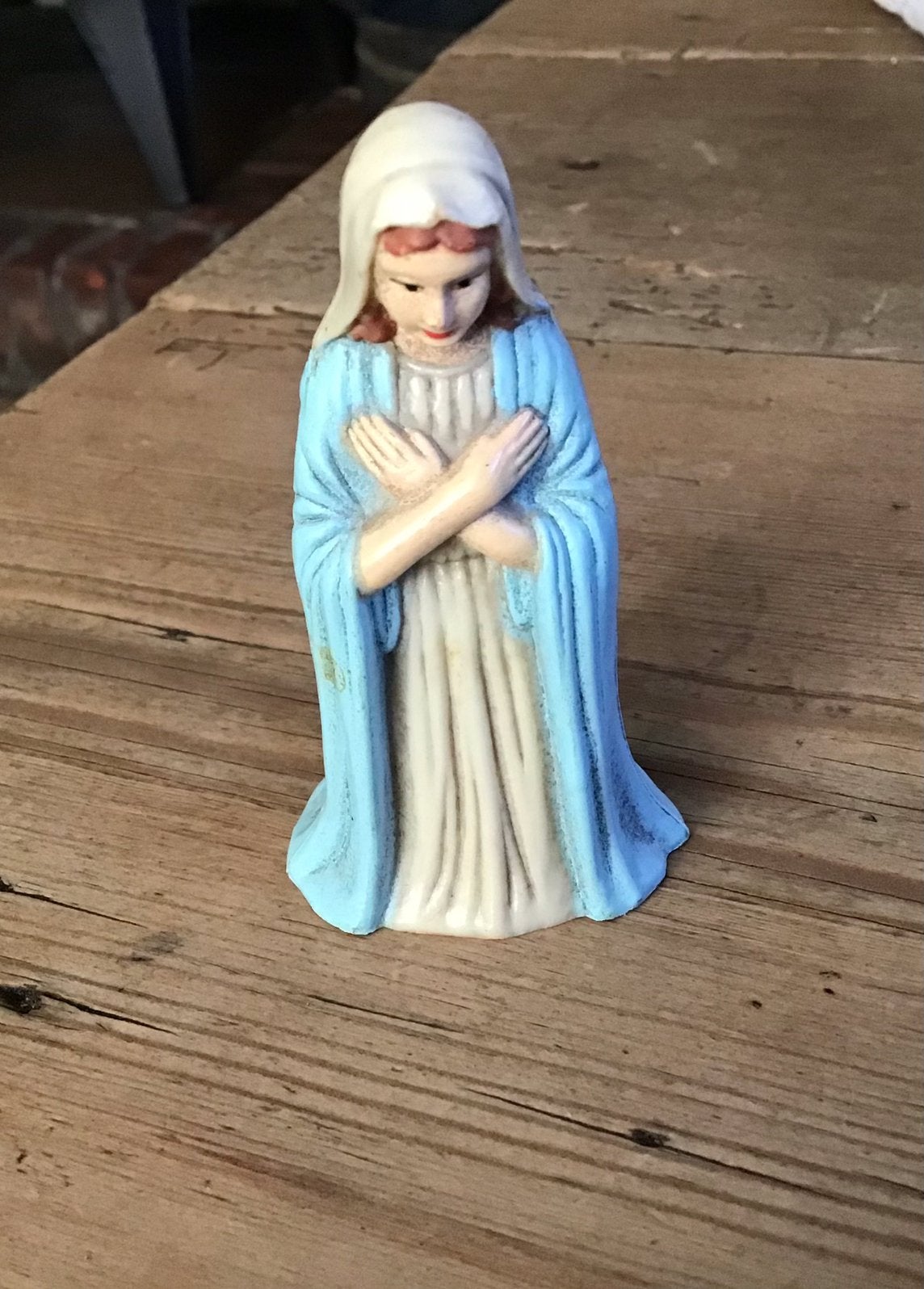 Vintage Mariabeeldje in plastic, Ophalen of Verzenden, Zo goed als nieuw